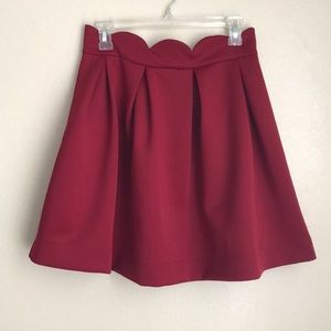 Scalloped mini skirt